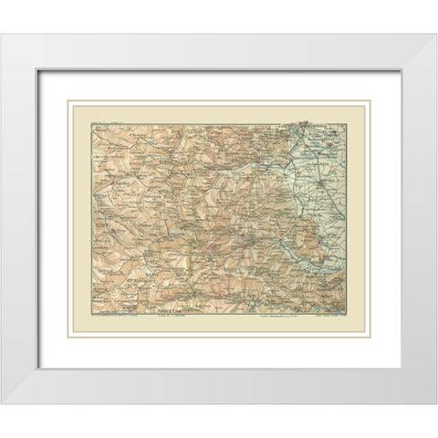 Europe Southeast France Northwest Italy White Modern Wood Framed Art Print with Double Matting by Guida D''Italia
