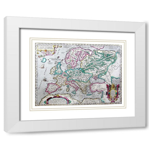 Ancient Europe 1595 - Ortelius White Modern Wood Framed Art Print with Double Matting by Ortelius