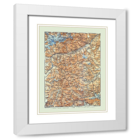 Europe Unter Engadin Switzerland Italy White Modern Wood Framed Art Print with Double Matting by Baedeker