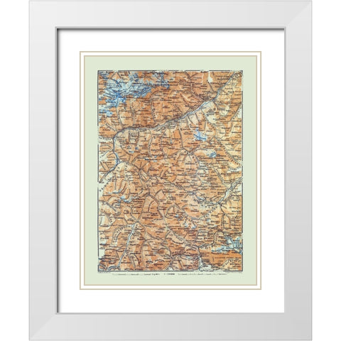 Europe Unter Engadin Switzerland Italy White Modern Wood Framed Art Print with Double Matting by Baedeker