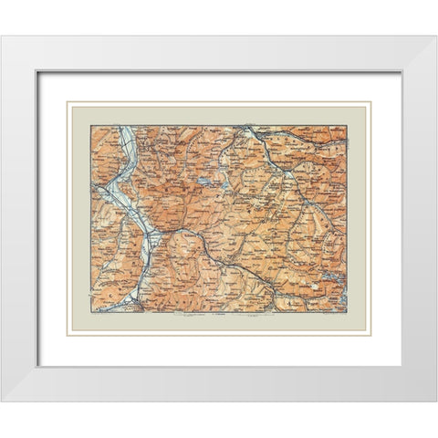 Europe Eastern Switzerland Southwest Austria White Modern Wood Framed Art Print with Double Matting by Baedeker