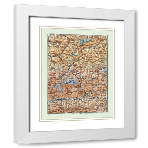 Europe Ber Engadin Region Switzerland Italy White Modern Wood Framed Art Print with Double Matting by Baedeker