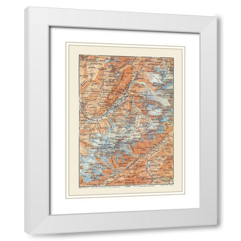 Europe Vallee de Chamonix France Italy White Modern Wood Framed Art Print with Double Matting by Baedeker