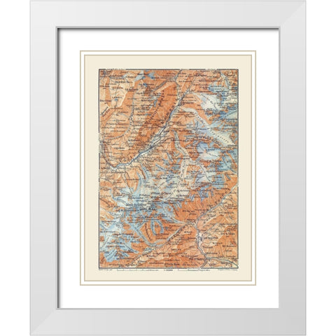 Europe Vallee de Chamonix France Italy White Modern Wood Framed Art Print with Double Matting by Baedeker