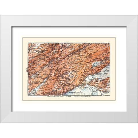 Europe Val de Ruz Region France Switzerland White Modern Wood Framed Art Print with Double Matting by Baedeker