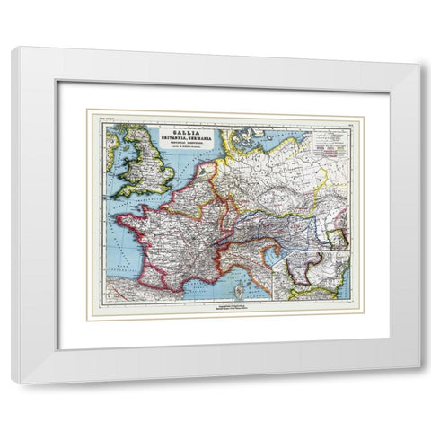 Europe Gallia Britannia Germania - Kiepert 1903 White Modern Wood Framed Art Print with Double Matting by Kiepert