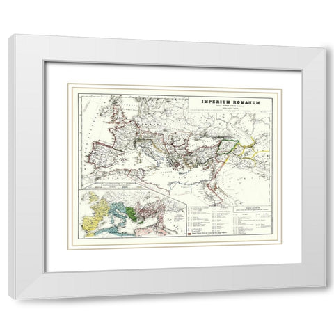 Roman Empire Europe - Kiepert 1903 White Modern Wood Framed Art Print with Double Matting by Kiepert