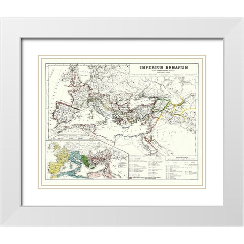 Roman Empire Europe - Kiepert 1903 White Modern Wood Framed Art Print with Double Matting by Kiepert