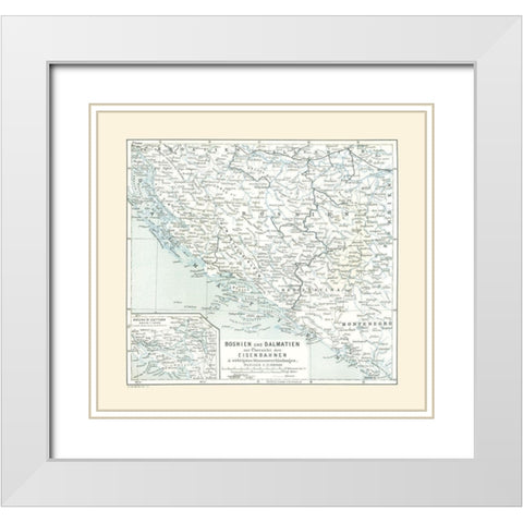 Europe Bosnia Dalmatia - Baedeker 1896 White Modern Wood Framed Art Print with Double Matting by Baedeker