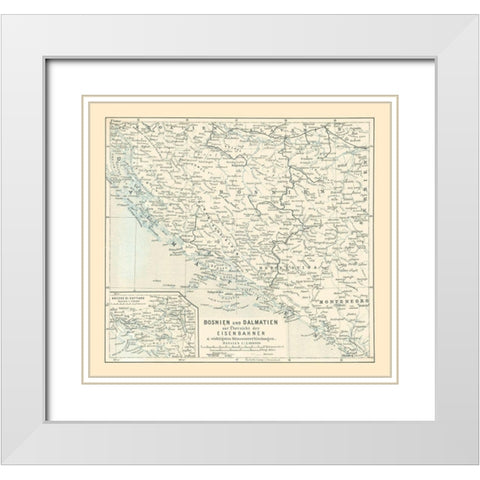 Europe Bosnia Dalmatia - Baedeker 1896 White Modern Wood Framed Art Print with Double Matting by Baedeker