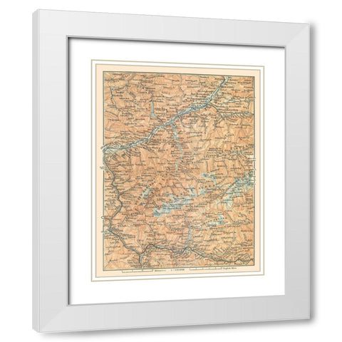 Europe Mountains Austria Italy - Baedeker 1896 White Modern Wood Framed Art Print with Double Matting by Baedeker