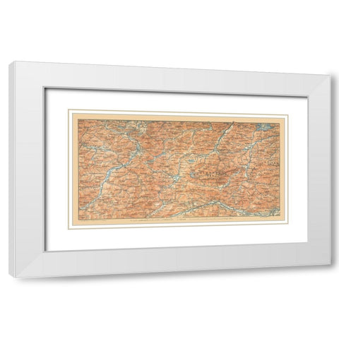 Europe Mountains South Germany Austria White Modern Wood Framed Art Print with Double Matting by Baedeker