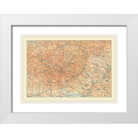 Europe Mountains Poland Slovakia - Baedeker 1896 White Modern Wood Framed Art Print with Double Matting by Baedeker