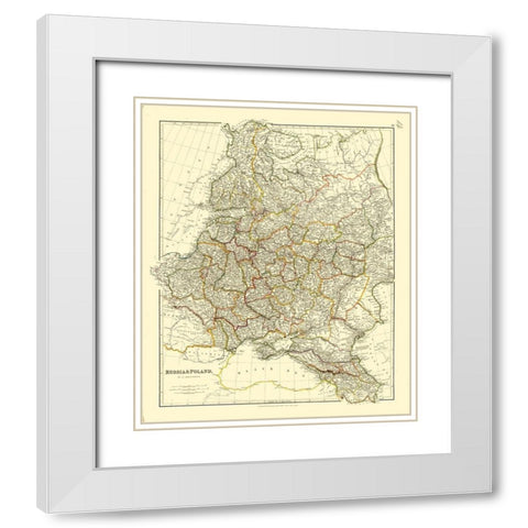 Europe Russia Poland - Arrowsmith 1832 White Modern Wood Framed Art Print with Double Matting by Arrowsmith