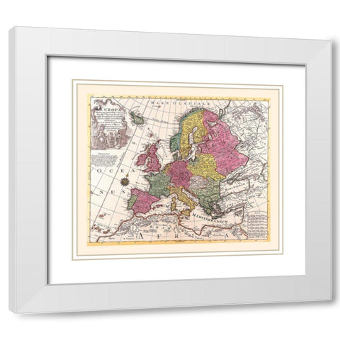 Europe - De Lisle 1787 White Modern Wood Framed Art Print with Double Matting by De L''isle