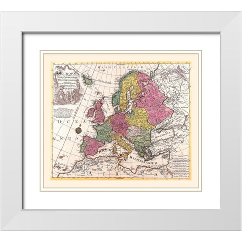 Europe - De Lisle 1787 White Modern Wood Framed Art Print with Double Matting by De L''isle
