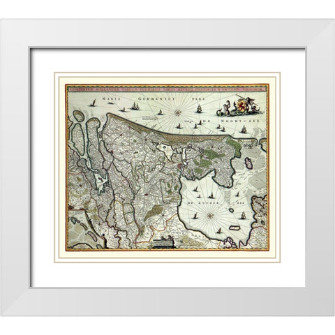 Europe Netherlands - Visscher White Modern Wood Framed Art Print with Double Matting by Visscher
