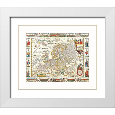 Europe - Visscher White Modern Wood Framed Art Print with Double Matting by Visscher