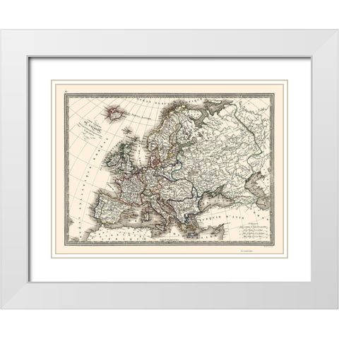 Europe - Monin 1839 White Modern Wood Framed Art Print with Double Matting by Monin