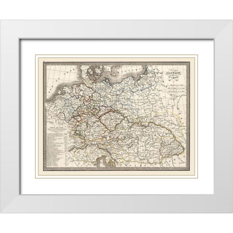 Central Europe Germany - Monin 1839 White Modern Wood Framed Art Print with Double Matting by Monin