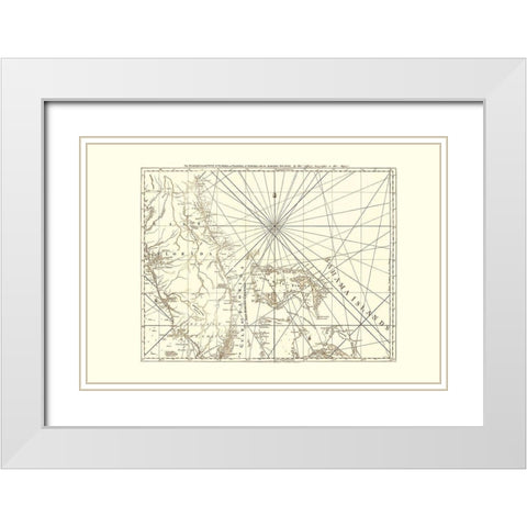 Bahamas, East Florida - Sartine 1775 White Modern Wood Framed Art Print with Double Matting by Sartine
