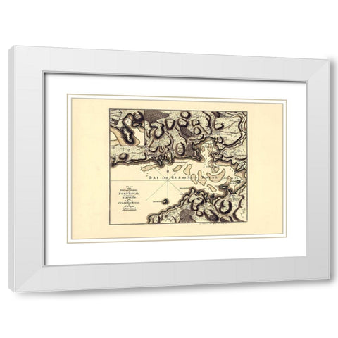 Caribbean Ft Royal with Bay of CulDeSac Martinique White Modern Wood Framed Art Print with Double Matting by Jefferys