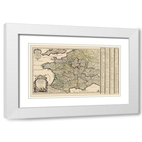 France - Iaillot 1724 White Modern Wood Framed Art Print with Double Matting by Iaillot