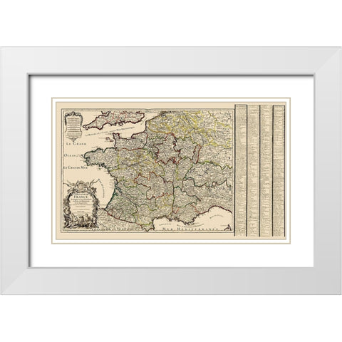 France - Iaillot 1724 White Modern Wood Framed Art Print with Double Matting by Iaillot