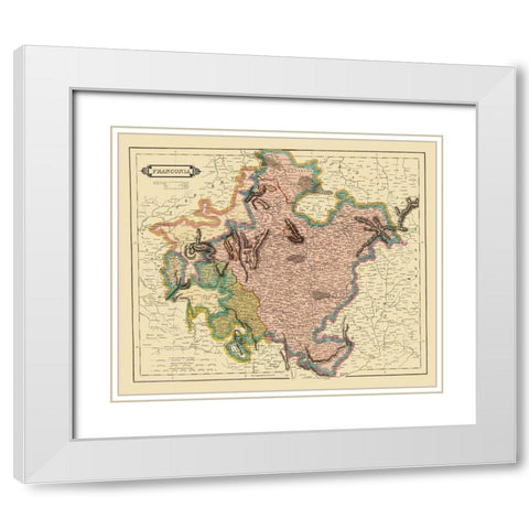 Franconia Duchy Germany - Hamilton 1831 White Modern Wood Framed Art Print with Double Matting by Hamilton