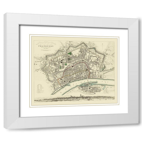 Frankfurt Germany - Chapman 1837 White Modern Wood Framed Art Print with Double Matting by Chapman