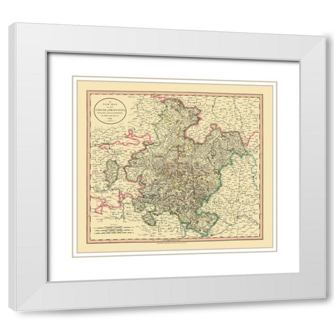 Franconia Germany - Cary 1799 White Modern Wood Framed Art Print with Double Matting by Cary