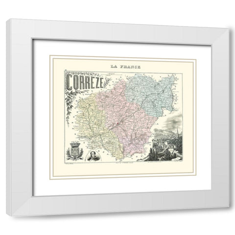 Correze Region France - Migeon 1896 White Modern Wood Framed Art Print with Double Matting by Migeon