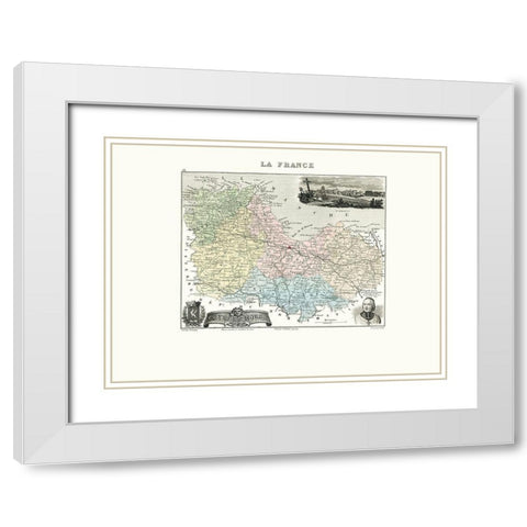 Cotes du Nord Region France - Migeon 1869 White Modern Wood Framed Art Print with Double Matting by Migeon