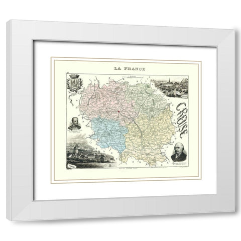 Creuse Region France - Migeon 1869 White Modern Wood Framed Art Print with Double Matting by Migeon