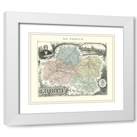 Loiret Region France - Migeon 1869 White Modern Wood Framed Art Print with Double Matting by Migeon