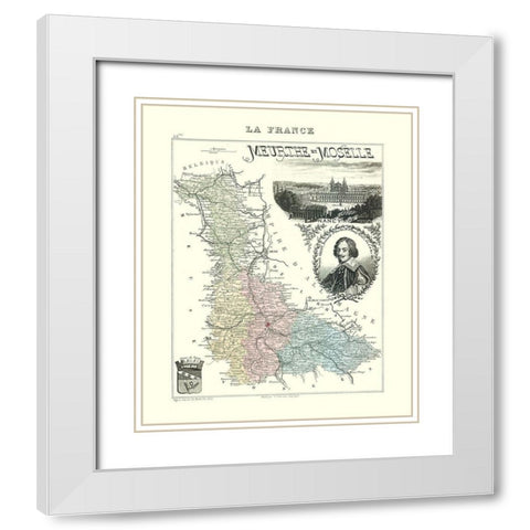 Meurthe et Moselle Region France - Migeon 1869 White Modern Wood Framed Art Print with Double Matting by Migeon