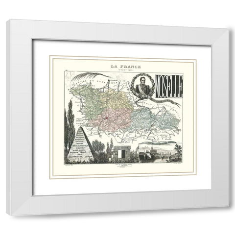 Moselle Region France - Migeon 1869 White Modern Wood Framed Art Print with Double Matting by Migeon