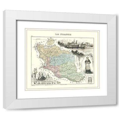 Vaucluse Department France - Migeon 1869 White Modern Wood Framed Art Print with Double Matting by Migeon
