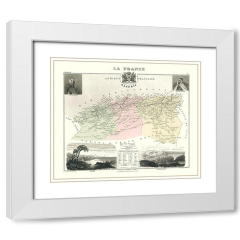 Mediterranean Algeria - Migeon 1869 White Modern Wood Framed Art Print with Double Matting by Migeon