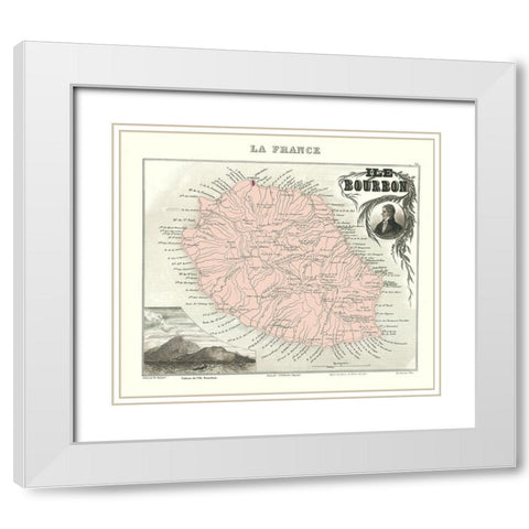 Africa Reunion Department France Ile Bourbon White Modern Wood Framed Art Print with Double Matting by Migeon