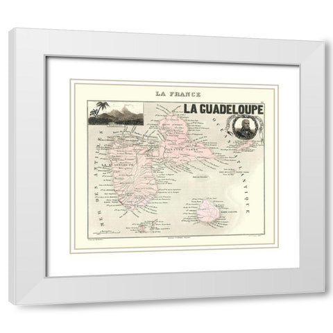 Caribbean French Guadeloupe France - Migeon 1869 White Modern Wood Framed Art Print with Double Matting by Migeon