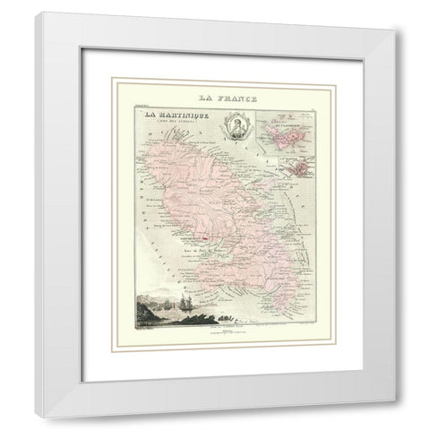 Caribbean French Martinique France - Migeon 1869 White Modern Wood Framed Art Print with Double Matting by Migeon