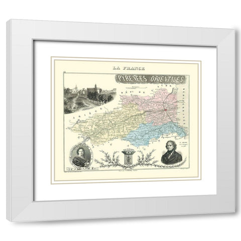 Pyrenees Orientales Department France - Migeon White Modern Wood Framed Art Print with Double Matting by Migeon