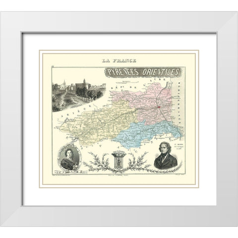 Pyrenees Orientales Department France - Migeon White Modern Wood Framed Art Print with Double Matting by Migeon