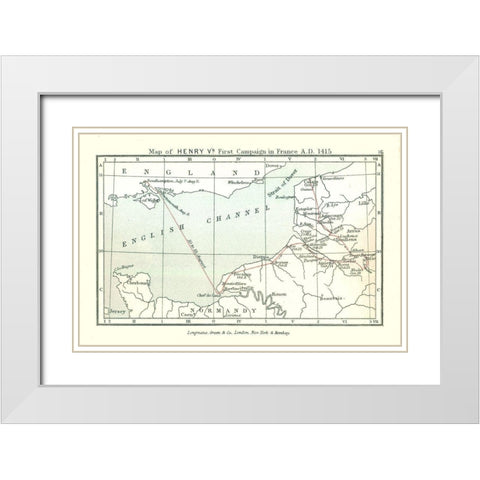 Henry Vs French Campaign 1415 France White Modern Wood Framed Art Print with Double Matting by Gardiner