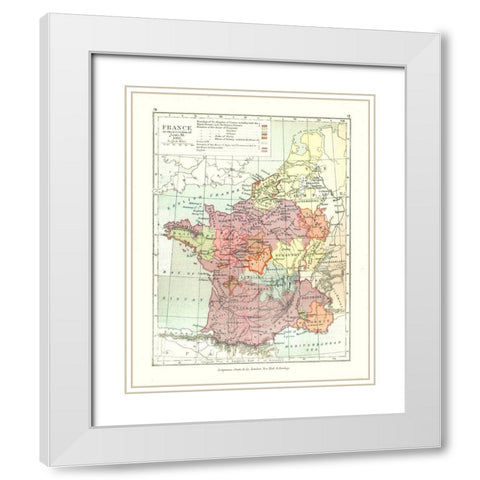 France 1461 - Gardiner 1902 White Modern Wood Framed Art Print with Double Matting by Gardiner
