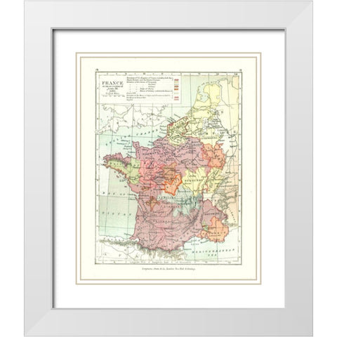 France 1461 - Gardiner 1902 White Modern Wood Framed Art Print with Double Matting by Gardiner