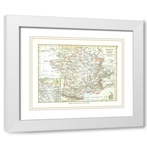 France 1860 - Gardiner 1902 White Modern Wood Framed Art Print with Double Matting by Gardiner
