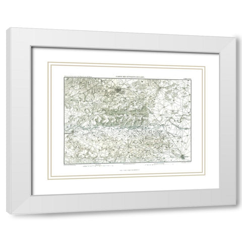 Laon France - Thiers 1866 White Modern Wood Framed Art Print with Double Matting by Thiers