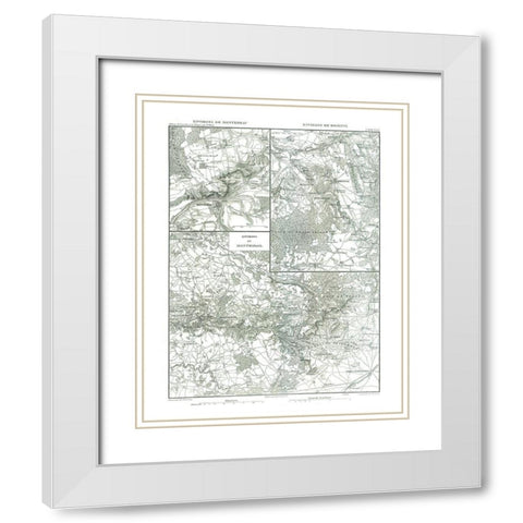 Montreau Brienne Montmirail France - Thiers 1866 White Modern Wood Framed Art Print with Double Matting by Thiers